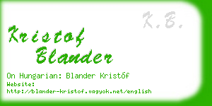 kristof blander business card